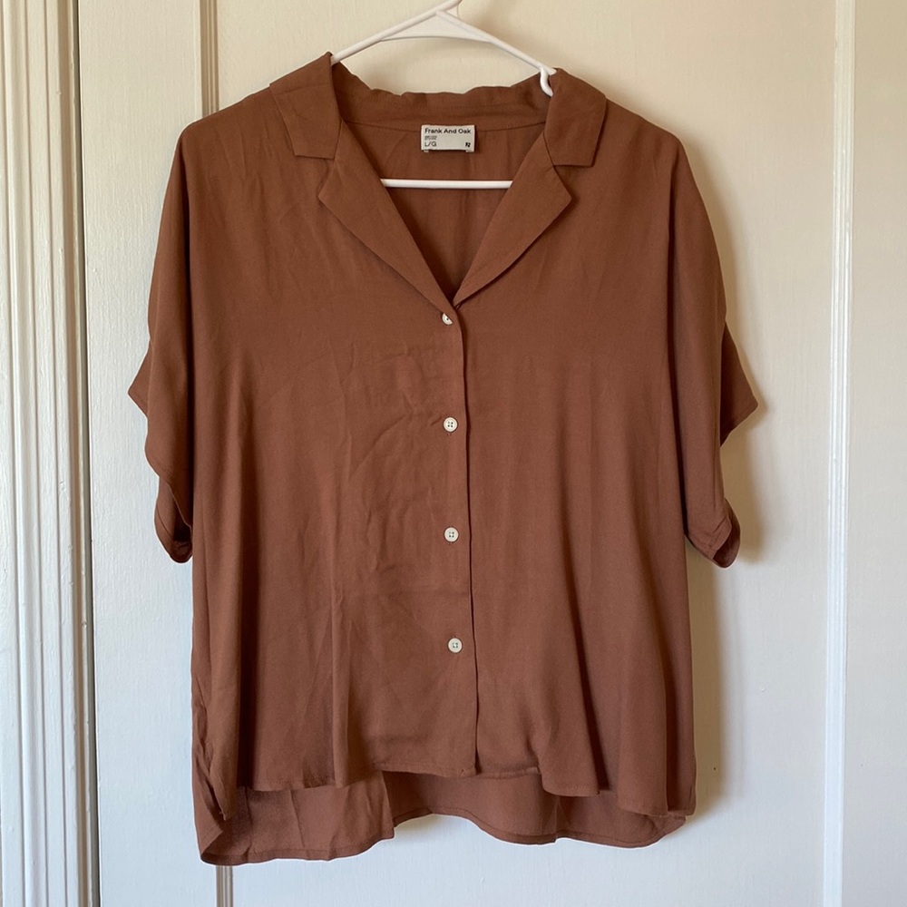 Frank & Oak Short Sleeved Camp Collar Blouse